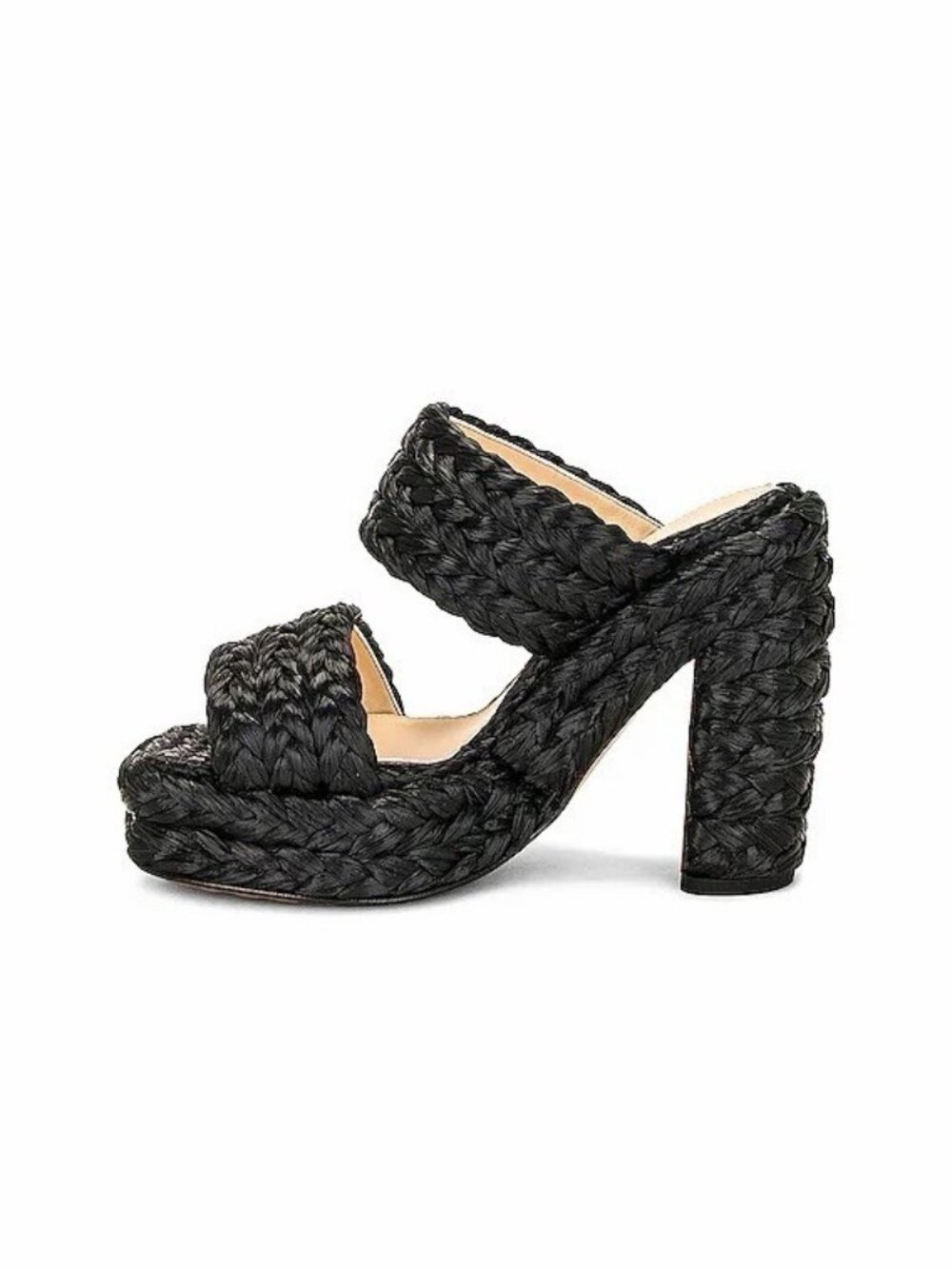 NEW Bottega Veneta Canalazzo Sandal Trinity Weave Black Size 37.5 Straw
